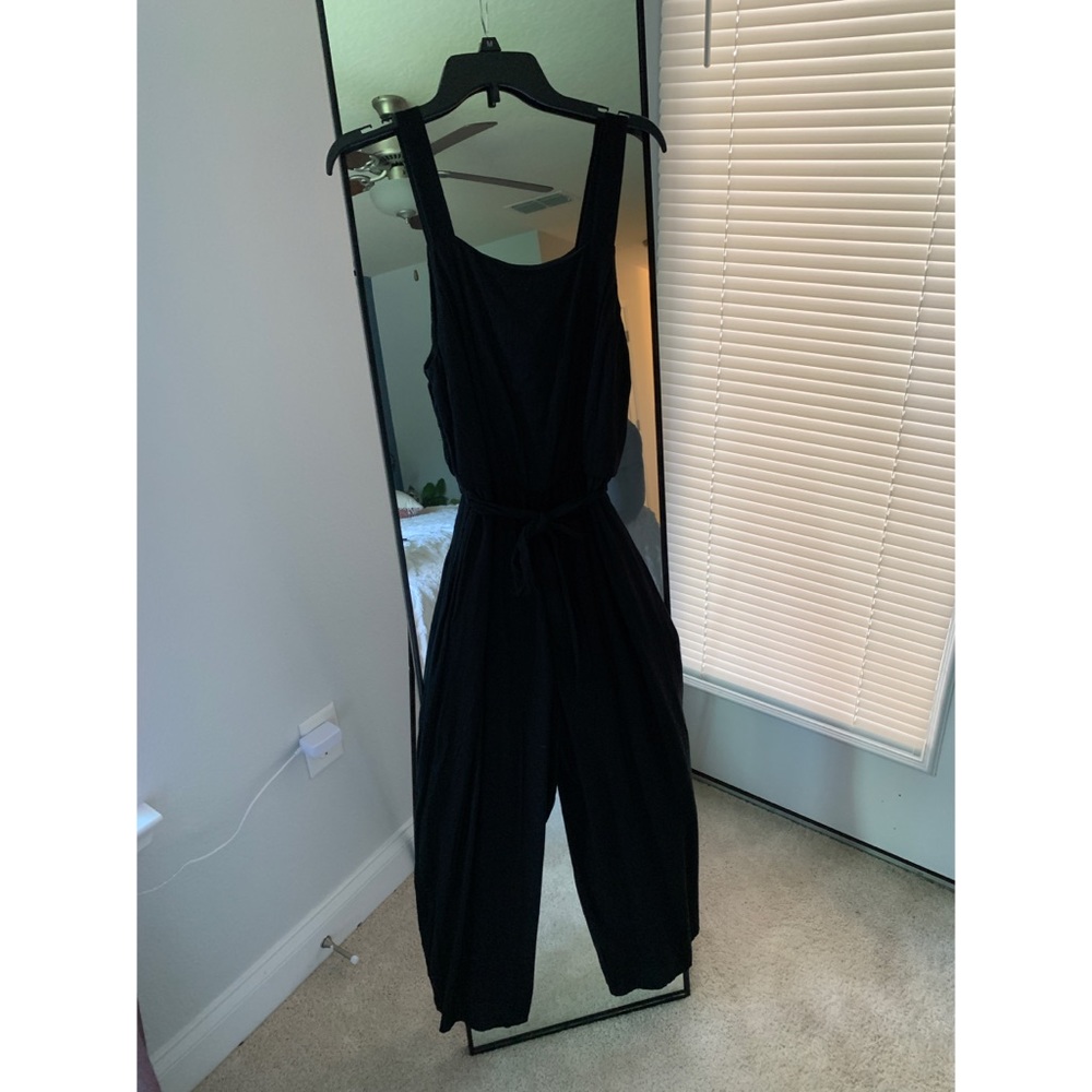 Black leopard jumpsuit
